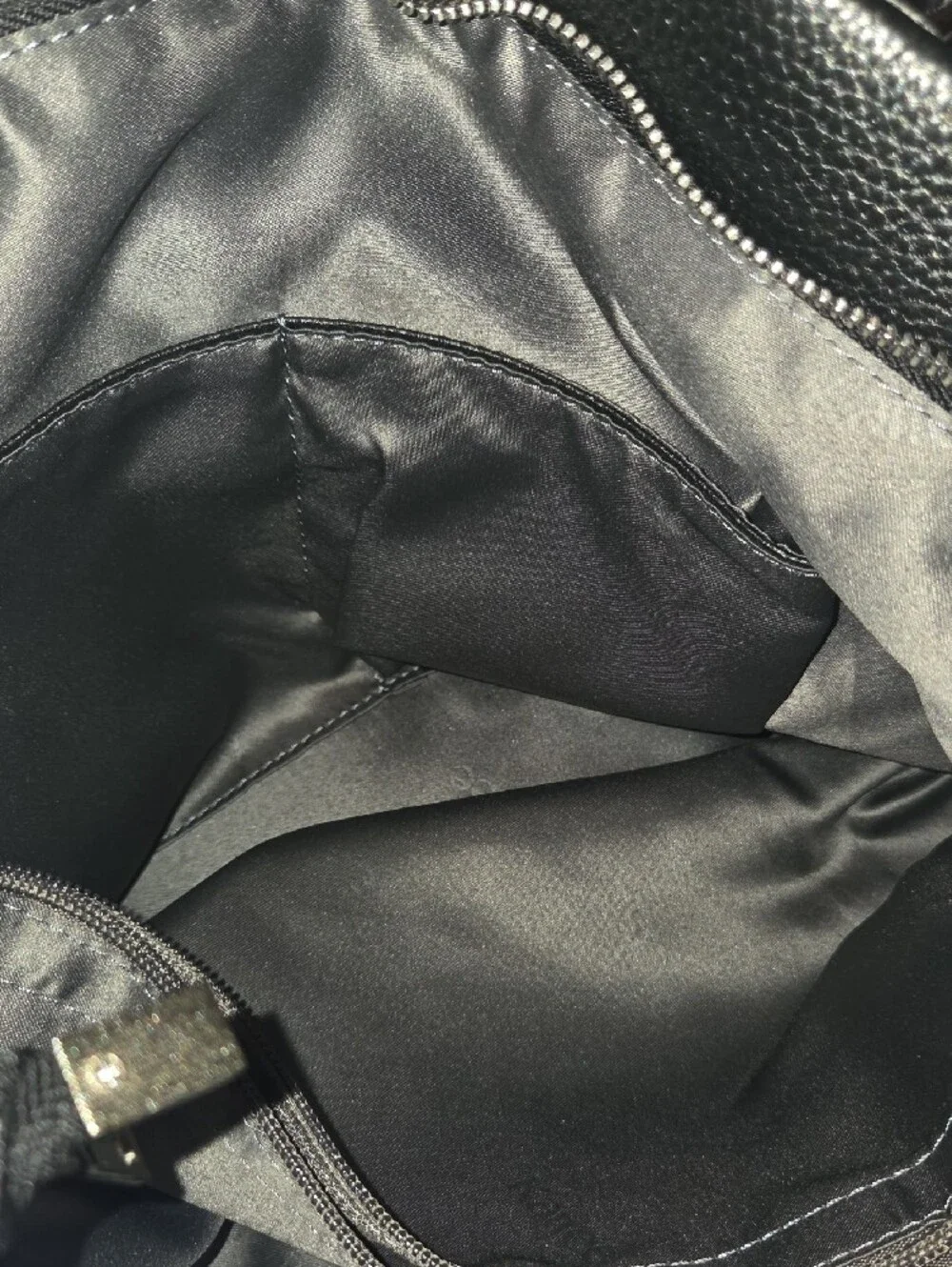 Black Leather Tote Bag - Classic Women's Handbag